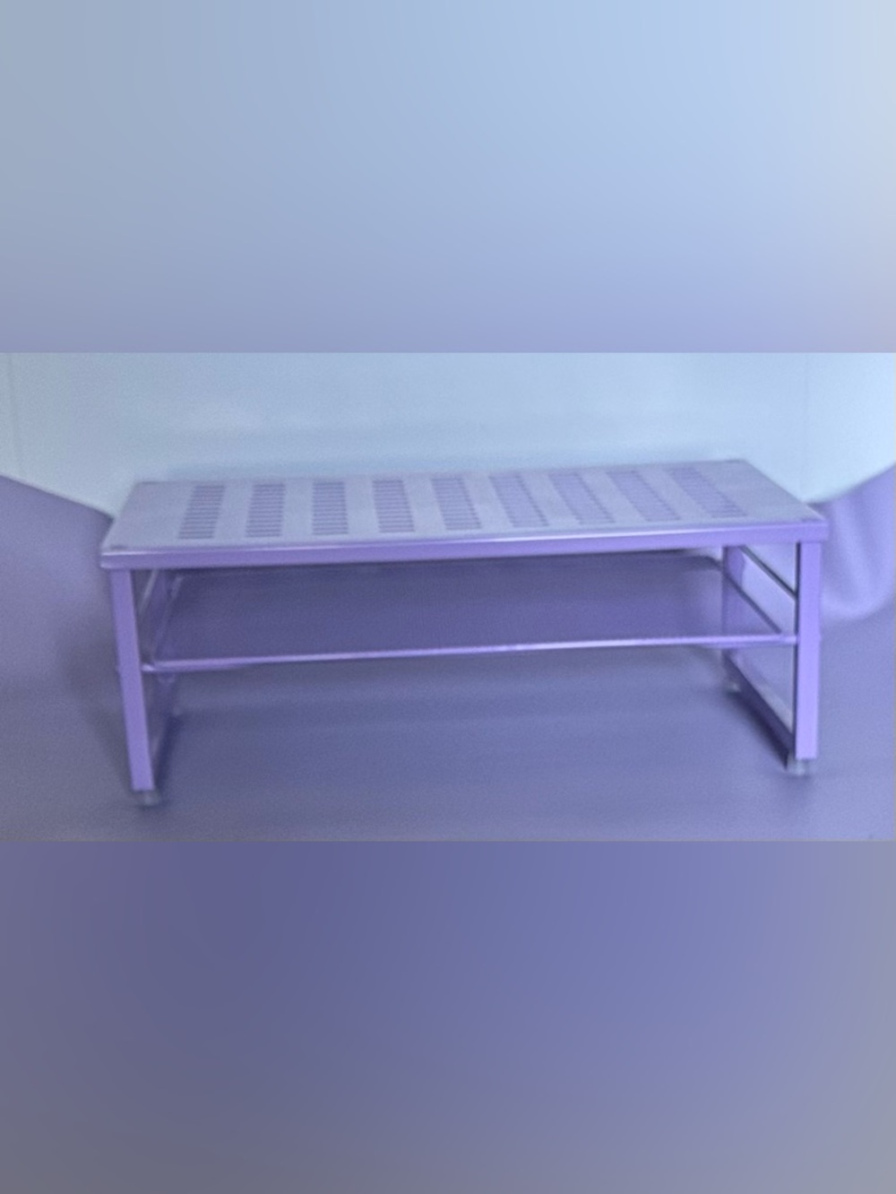 Lavender Monitor Stand with Storage Shelf Metal Desk Riser Organizer